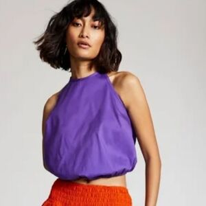 NWT* INC International Concepts* Cotton* Halter Top* Purple* Sz M